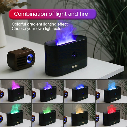 Ultrasonic Aroma Diffuser – Cool Mist Maker with LED Flame Lamp