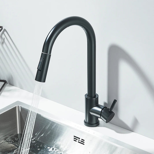 Flexible Pull-Out Kitchen Faucet – Hot & Cold Water Mixer Tap