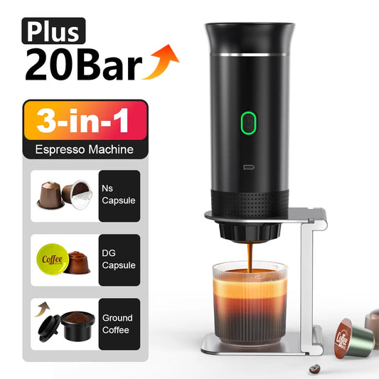 Portable Wireless Espresso Coffee Machine for Travel, Car, and Home