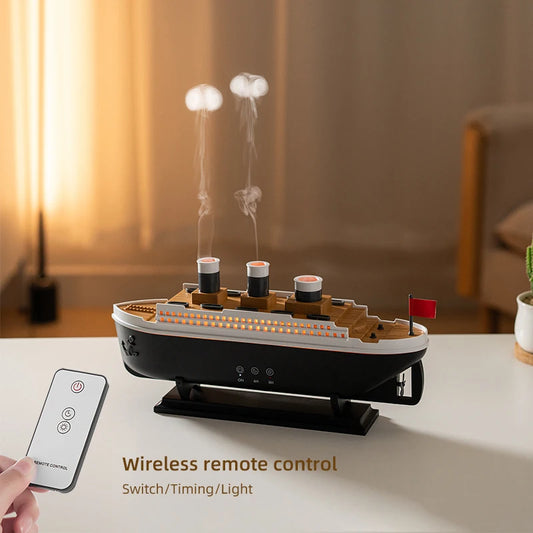 Retro Boat Ultrasonic Aromatherapy Humidifier with Remote Control