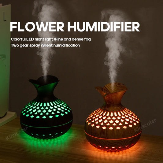 Elegant Wood Grain USB Aroma Diffuser & Humidifier