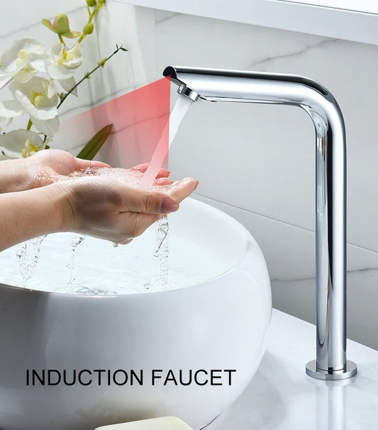 Sensor Basin Faucet – Chrome Deck-Mounted Automatic Water Mixer Tap